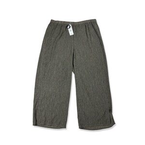 Eileen Fisher Woven Plisse Wide Leg Pull On Ankle Pants